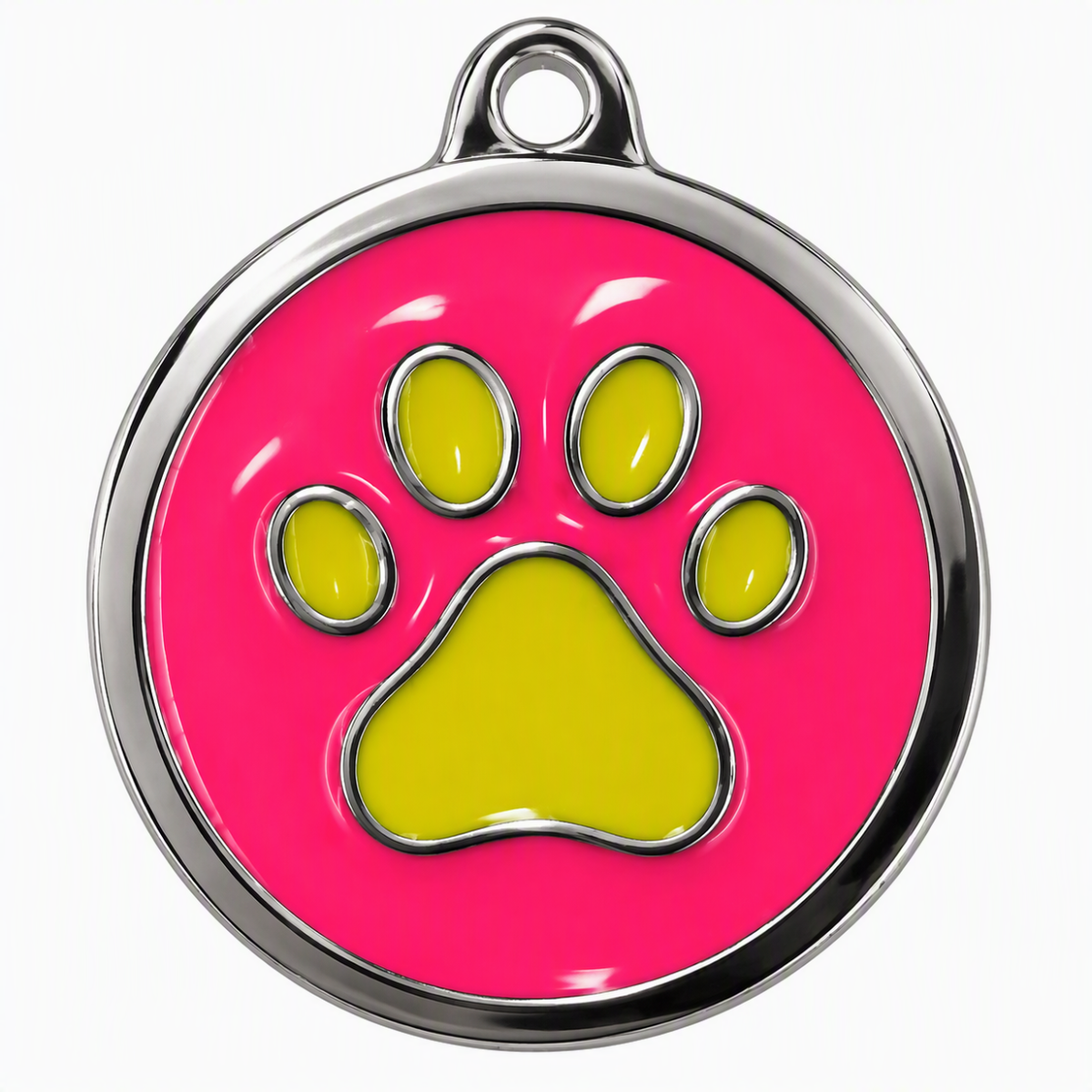 Dije Placa Mascotas Redonda Huellas 25mm