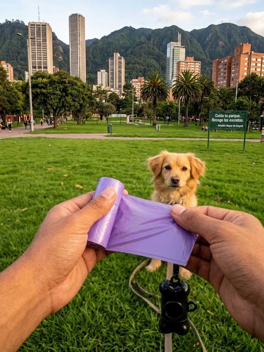 Bolsa Para Mascota Con Huesito Dispensador Dos Rollos De Bolsas