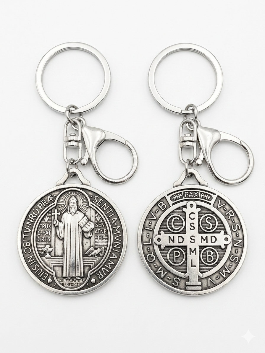 Llavero Medalla San Benito Pequeña Metal
