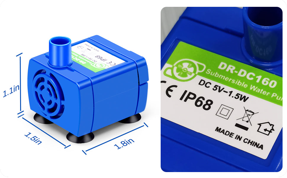Bomba de agua con luz LED, motor de repuesto para fuente de agua para gatos, dispensador de bebederos con forma de flor, accesorios para mascotas, enchufe USB.