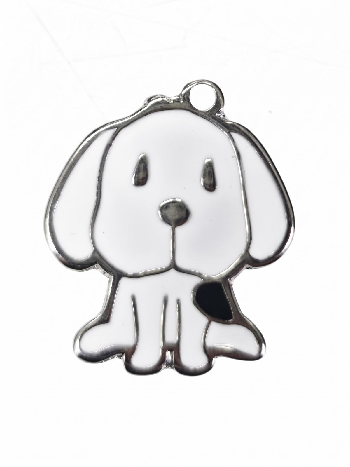 Dije Placa Mascota 25mm Perrito Blanco