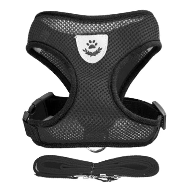 Arnés para gatos, chaleco, correa para pasear, collar para cachorros, collar de poliéster, arnés de malla ajustable para perros, accesorios para mascotas pequeñas y medianas