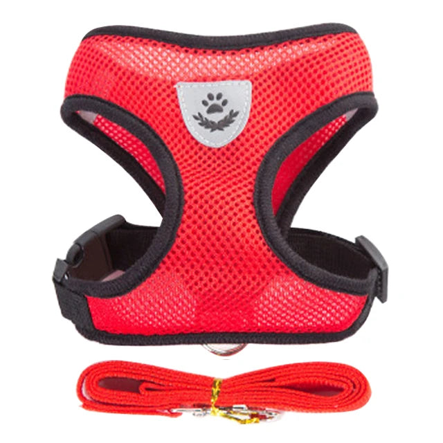 Arnés para gatos, chaleco, correa para pasear, collar para cachorros, collar de poliéster, arnés de malla ajustable para perros, accesorios para mascotas pequeñas y medianas