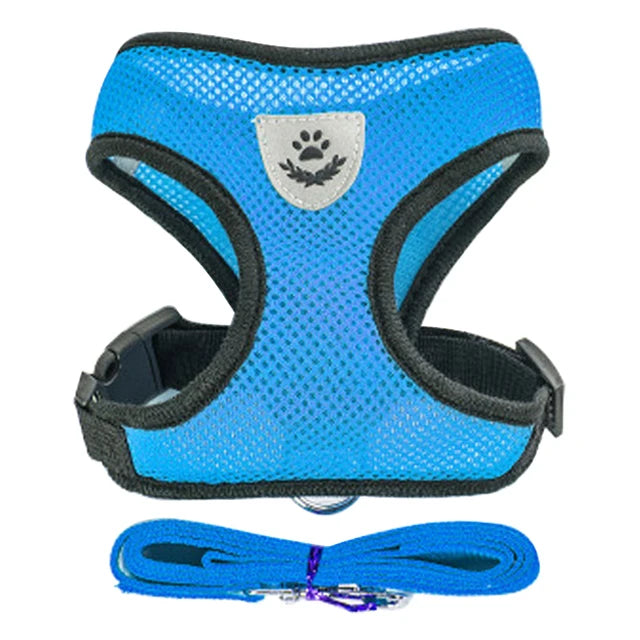 Arnés para gatos, chaleco, correa para pasear, collar para cachorros, collar de poliéster, arnés de malla ajustable para perros, accesorios para mascotas pequeñas y medianas