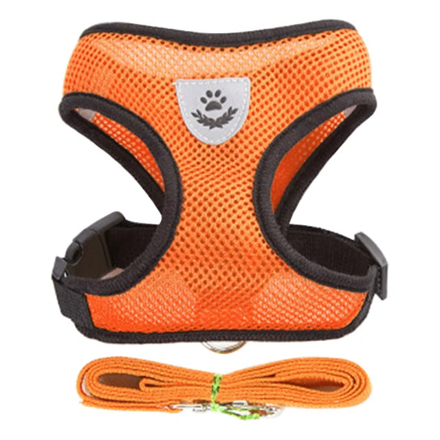 Arnés para gatos, chaleco, correa para pasear, collar para cachorros, collar de poliéster, arnés de malla ajustable para perros, accesorios para mascotas pequeñas y medianas