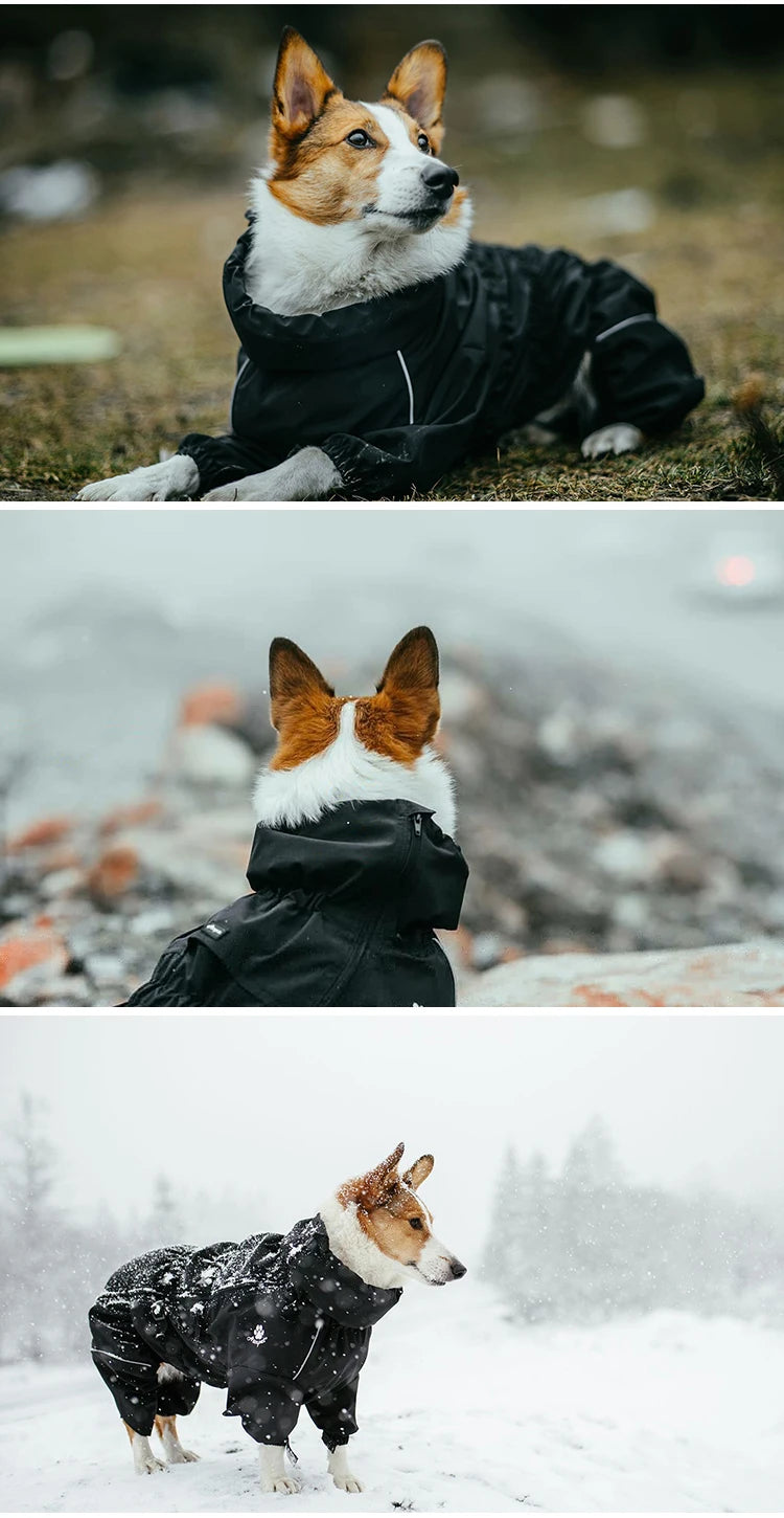Chaqueta impermeable para perros, ropa de exterior, abrigo cálido de invierno, mono grande, impermeable reflectante para perros pequeños, medianos y grandes.