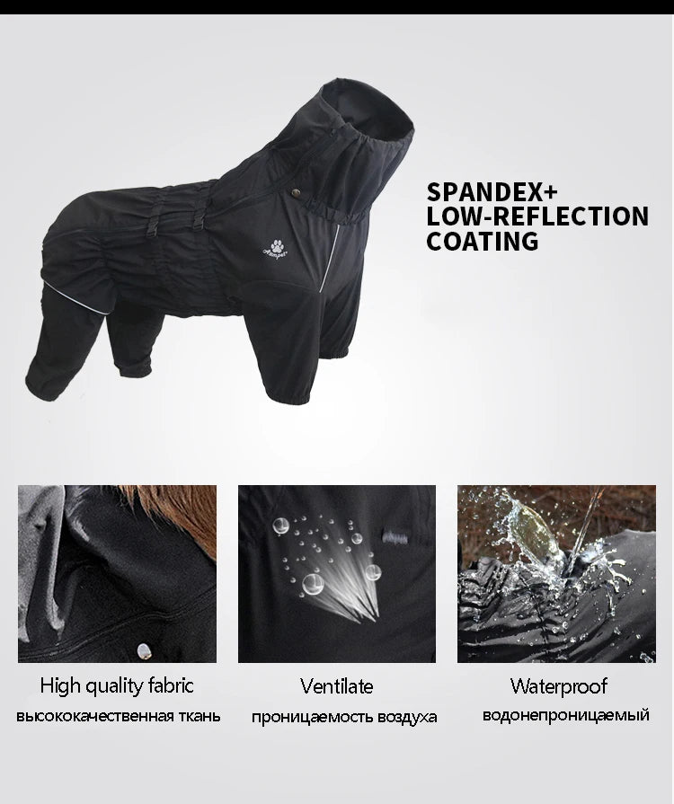 Chaqueta impermeable para perros, ropa de exterior, abrigo cálido de invierno, mono grande, impermeable reflectante para perros pequeños, medianos y grandes.