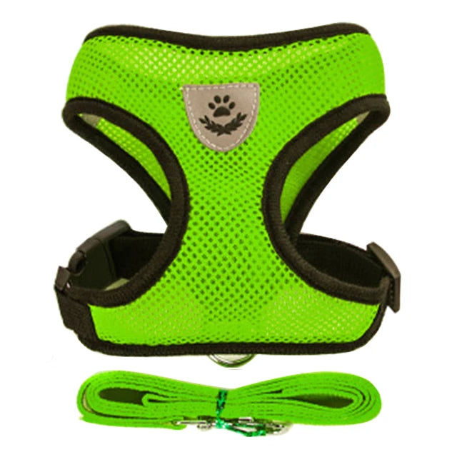 Arnés para gatos, chaleco, correa para pasear, collar para cachorros, collar de poliéster, arnés de malla ajustable para perros, accesorios para mascotas pequeñas y medianas