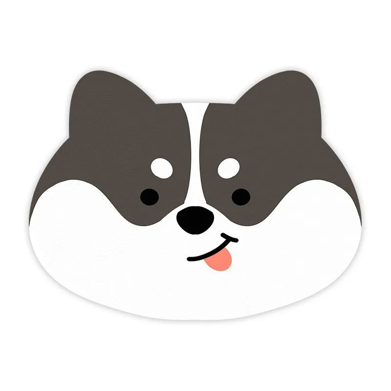 Mantel individual VIKAMA con diseño de mascotas de dibujos animados para gatos y perros, tapete para comederos, alfombra absorbente de aceite y barro de diatomeas para decoración del hogar.