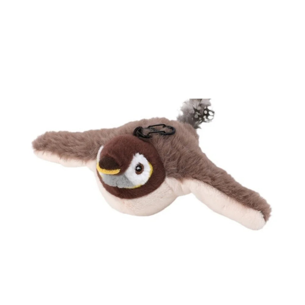 Juguete interactivo para gatos Pet Swing Sparrow, recargable por USB, que emite sonidos y aleteos (no vuela) y contiene hierba gatera. Ideal para gatos de interior.