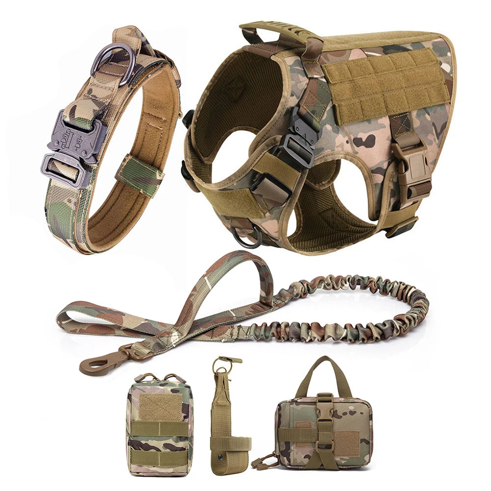 Arnés, collar y correa para perros grandes, bolsas para mascotas, chaleco de entrenamiento para pastor alemán, arneses para perros medianos y grandes, accesorios