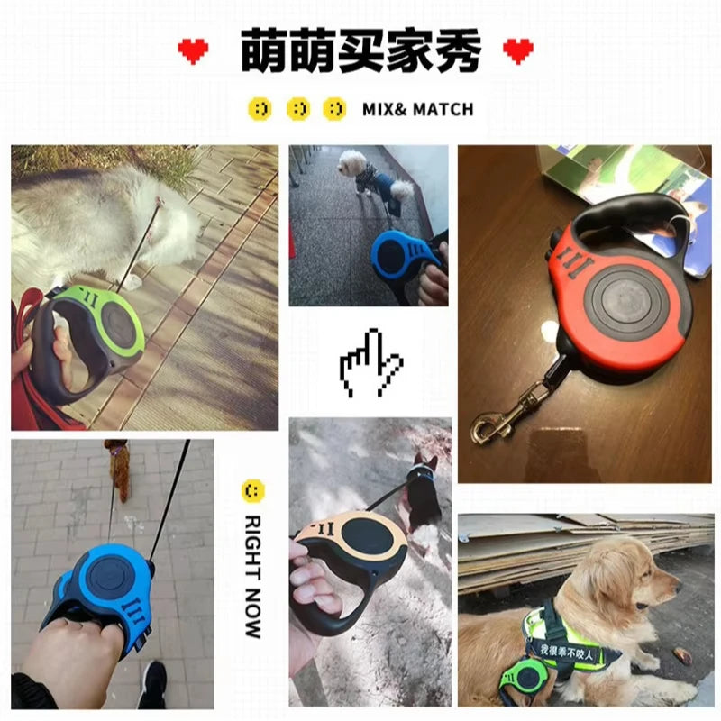Correa para perros de 3 m y 5 m, resistente, de nailon, para cachorros, perros pequeños, medianos y grandes, gatos, retráctil automática, duradera, Yorkshire Pet Supplies.