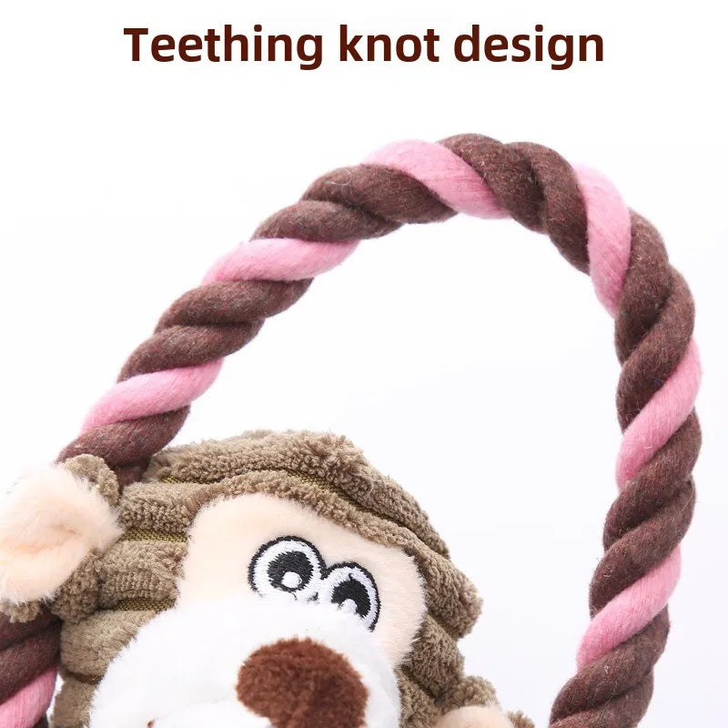 Juguetes de peluche para perros, juguetes de animales con sonido, juguetes masticables con forma de león, elefante y mono para mascotas, juguete interactivo para la limpieza dental, entrenamiento para mascotas, antimordeduras.