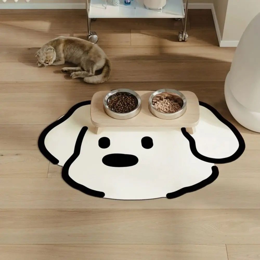 Mantel individual VIKAMA con diseño de mascotas de dibujos animados para gatos y perros, tapete para comederos, alfombra absorbente de aceite y barro de diatomeas para decoración del hogar.