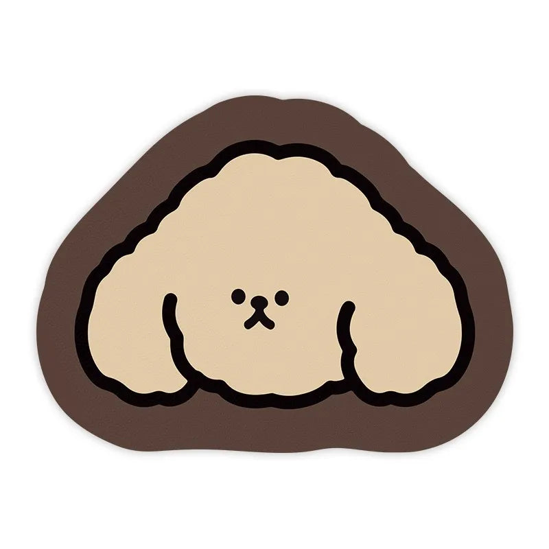 Mantel individual VIKAMA con diseño de mascotas de dibujos animados para gatos y perros, tapete para comederos, alfombra absorbente de aceite y barro de diatomeas para decoración del hogar.