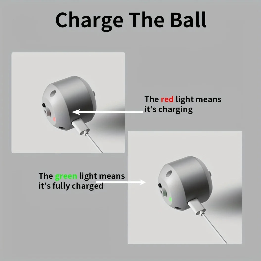 Pelota de juguete interactiva inteligente para perros, pelota de juguete electrónica para mascotas, pelota de juguete USB automática que rebota y rueda con luces RGB para cachorros y gatos.