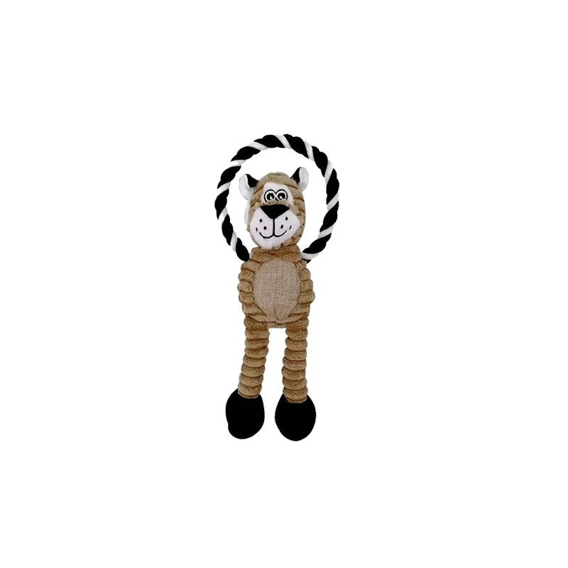 Juguetes de peluche para perros, juguetes de animales con sonido, juguetes masticables con forma de león, elefante y mono para mascotas, juguete interactivo para la limpieza dental, entrenamiento para mascotas, antimordeduras.