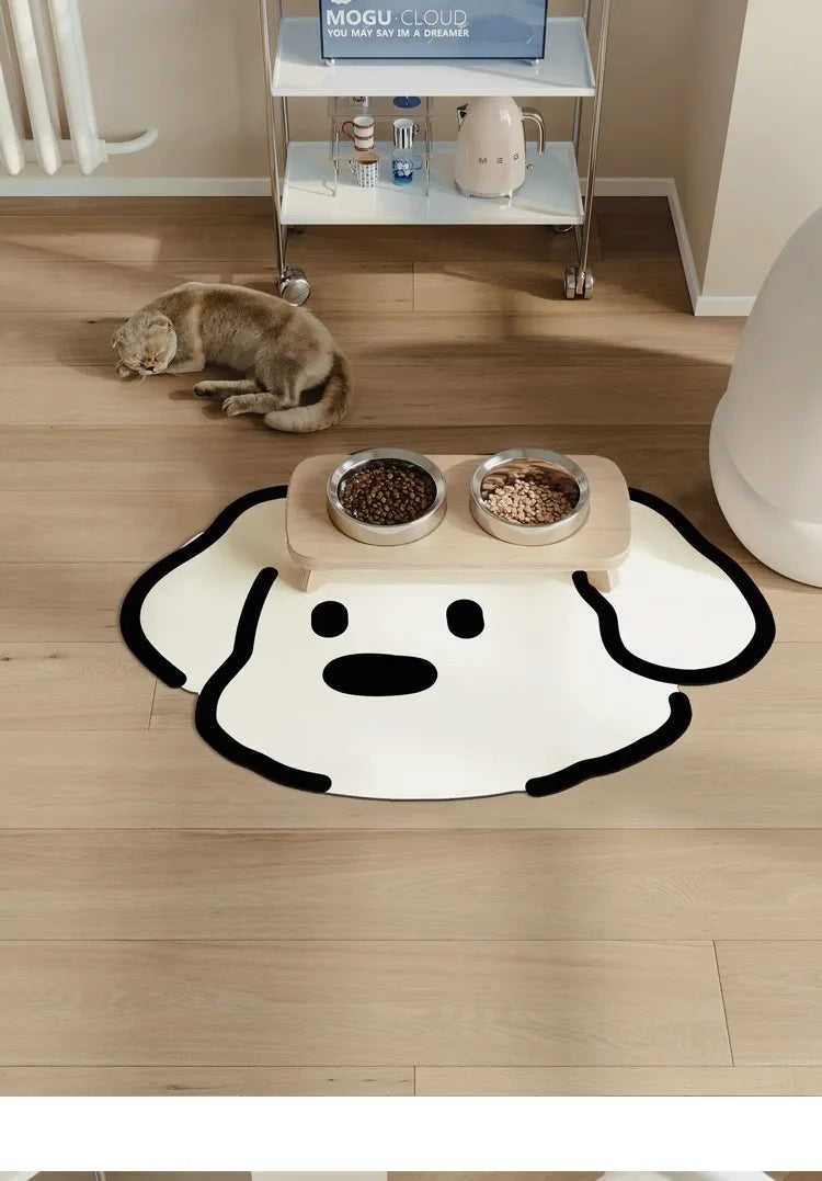 Mantel individual VIKAMA con diseño de mascotas de dibujos animados para gatos y perros, tapete para comederos, alfombra absorbente de aceite y barro de diatomeas para decoración del hogar.
