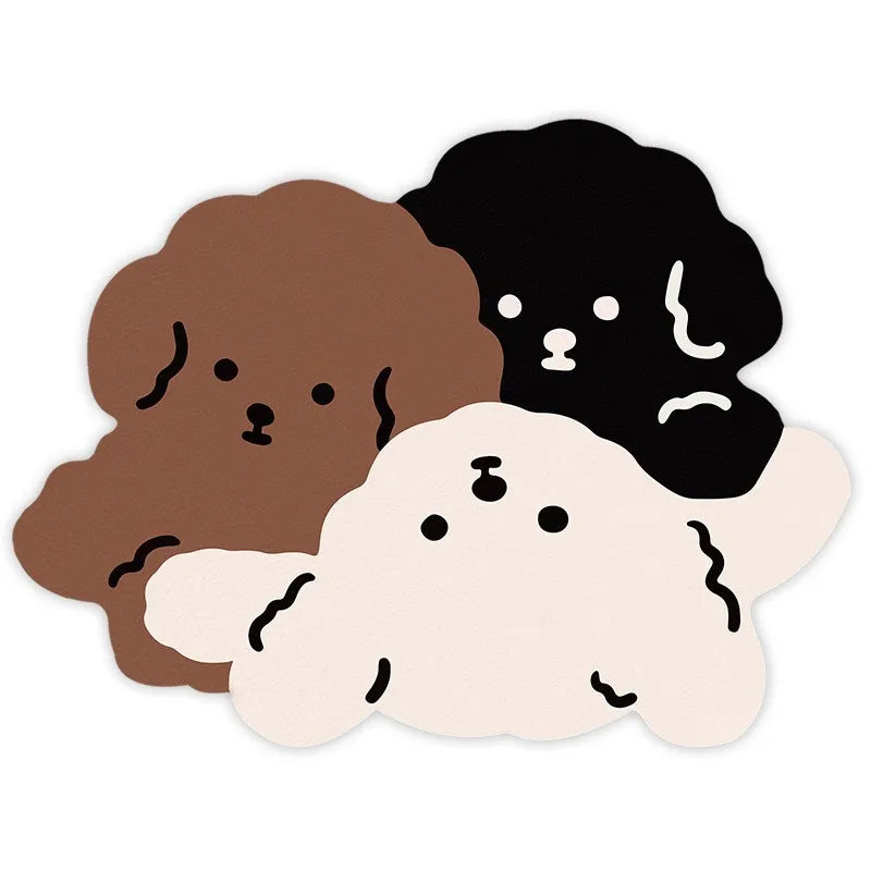 Mantel individual VIKAMA con diseño de mascotas de dibujos animados para gatos y perros, tapete para comederos, alfombra absorbente de aceite y barro de diatomeas para decoración del hogar.