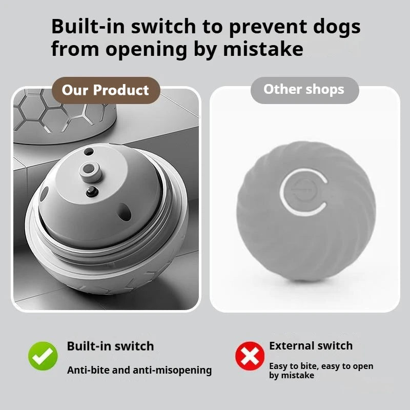 Pelota de juguete interactiva inteligente para perros, pelota de juguete electrónica para mascotas, pelota de juguete USB automática que rebota y rueda con luces RGB para cachorros y gatos.