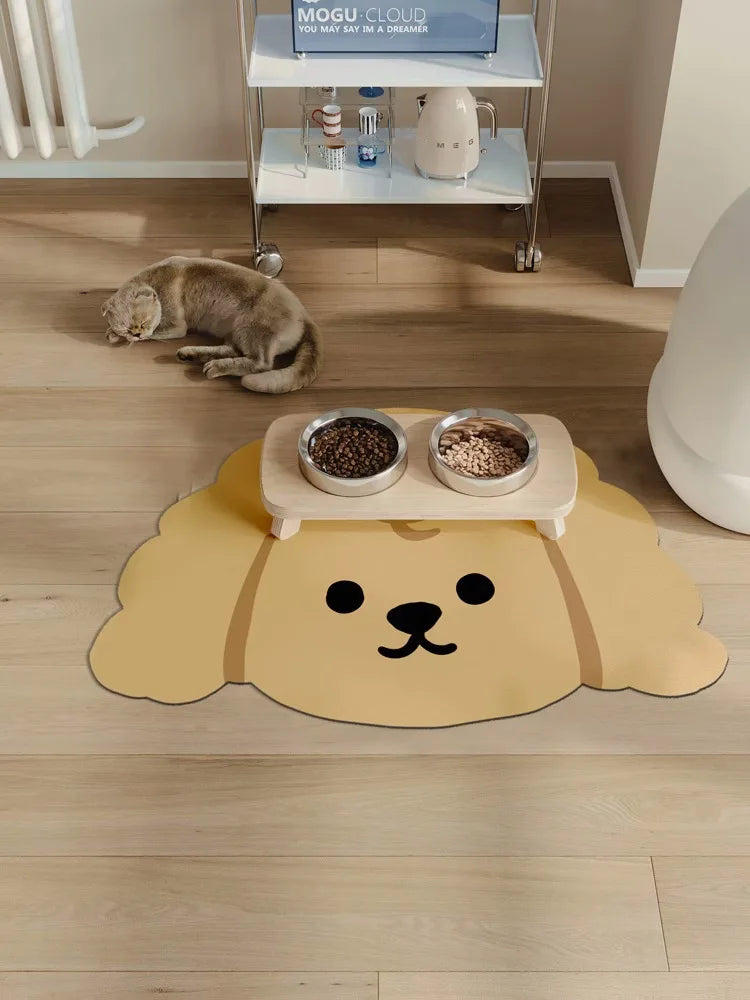 Mantel individual VIKAMA con diseño de mascotas de dibujos animados para gatos y perros, tapete para comederos, alfombra absorbente de aceite y barro de diatomeas para decoración del hogar.