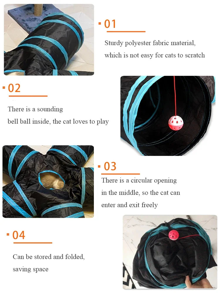 Túnel para gatos con forma de S, divertidos juguetes para gatos, juguetes plegables para gatos, juegos interactivos para conejos, túnel para gatitos, chat para mascotas.