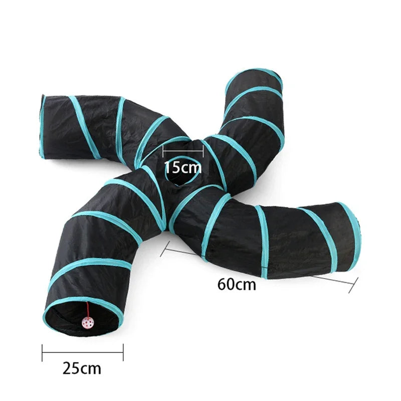 Túnel para gatos con forma de S, divertidos juguetes para gatos, juguetes plegables para gatos, juegos interactivos para conejos, túnel para gatitos, chat para mascotas.
