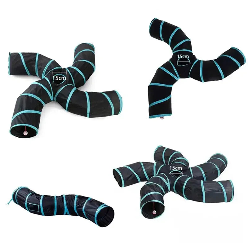 Túnel para gatos con forma de S, divertidos juguetes para gatos, juguetes plegables para gatos, juegos interactivos para conejos, túnel para gatitos, chat para mascotas.