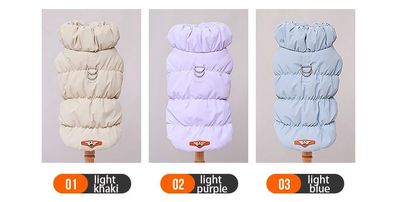 Abrigo de invierno de lujo para perros, chaleco de algodón cálido para mascotas, chaqueta gruesa de diseño para perros con anilla en D. Ropa Para Perro
