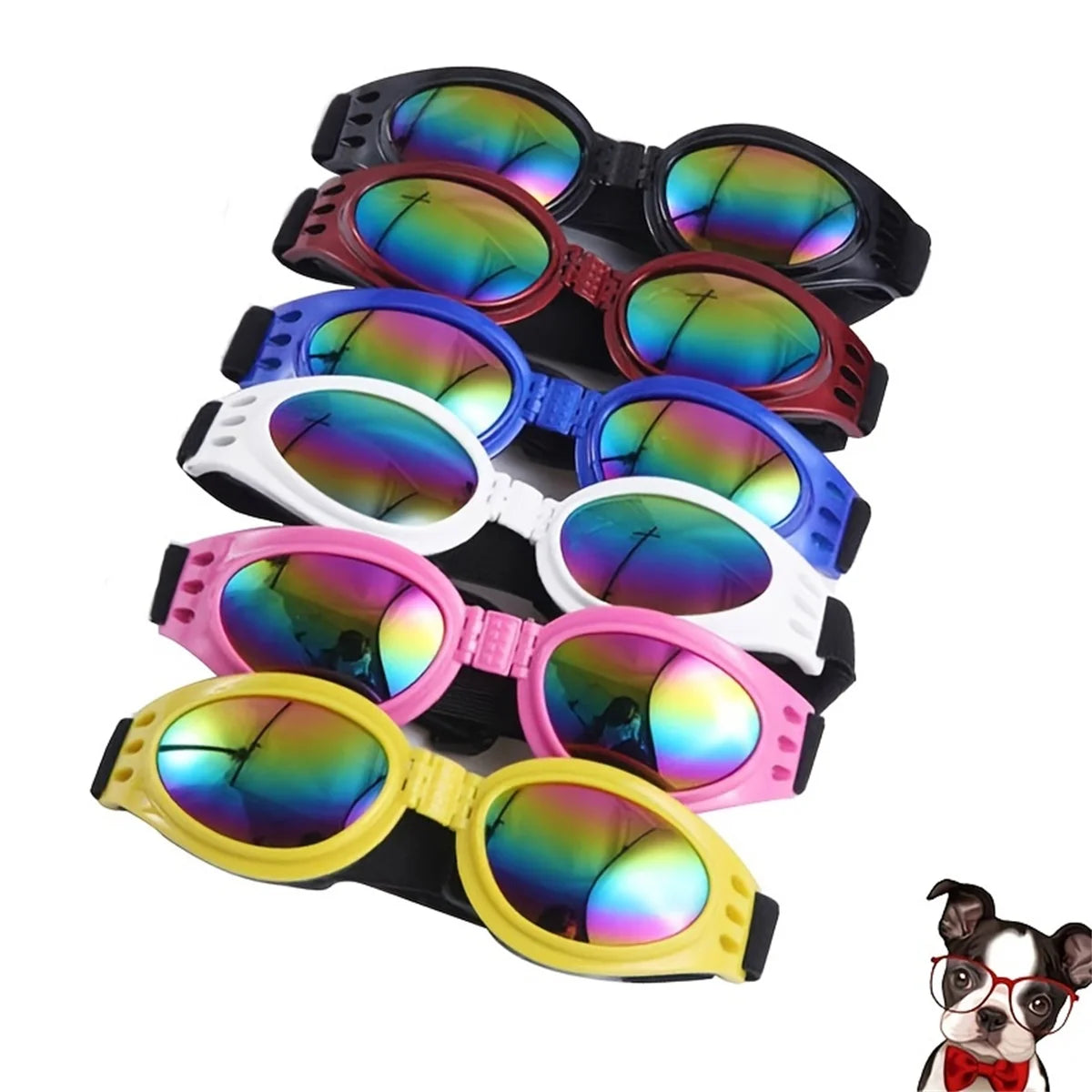 Gafas de sol plegables y modernas para mascotas - Gafas para perros para exteriores y protección solar - Accesorios para perros y gatos
