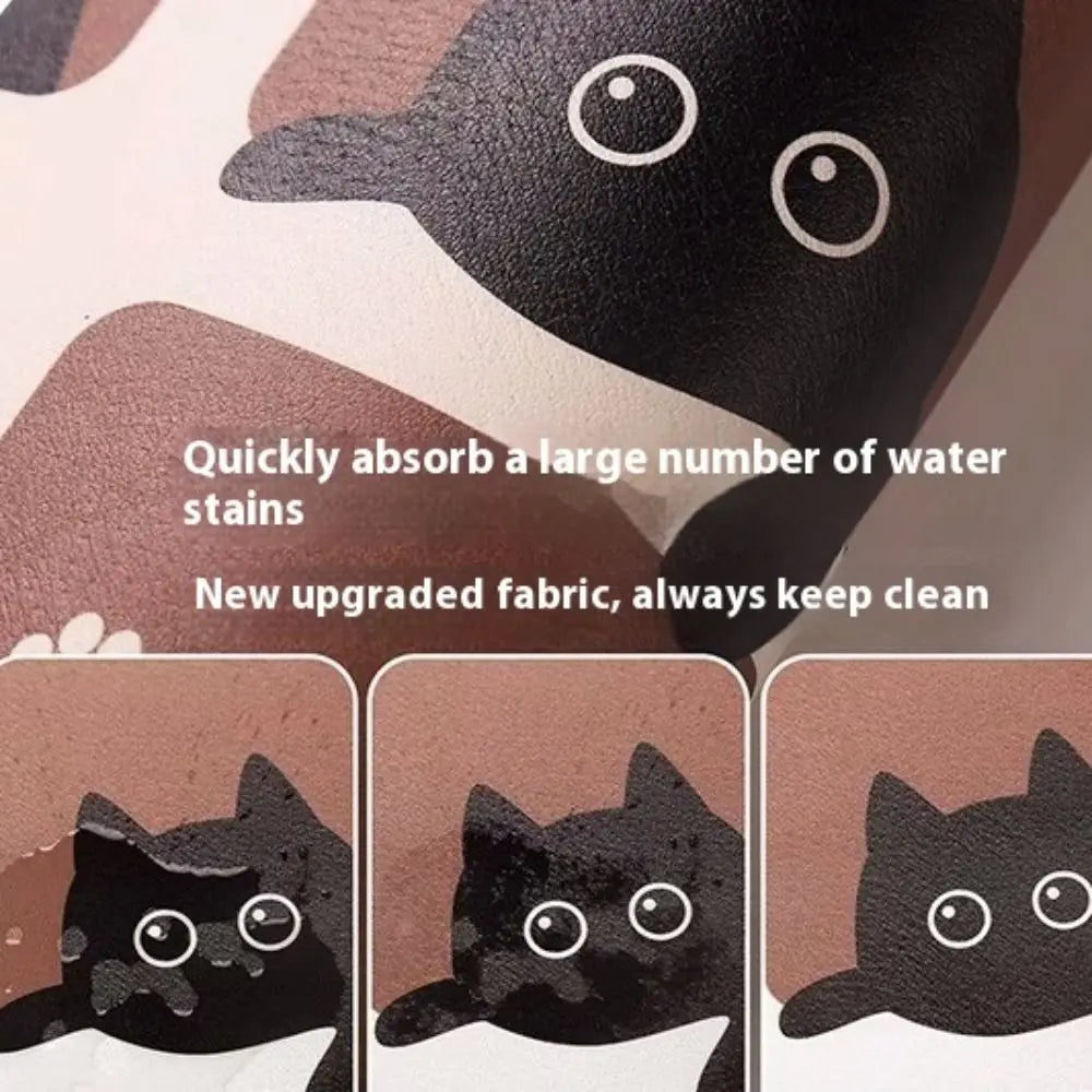Mantel individual VIKAMA con diseño de mascotas de dibujos animados para gatos y perros, tapete para comederos, alfombra absorbente de aceite y barro de diatomeas para decoración del hogar.