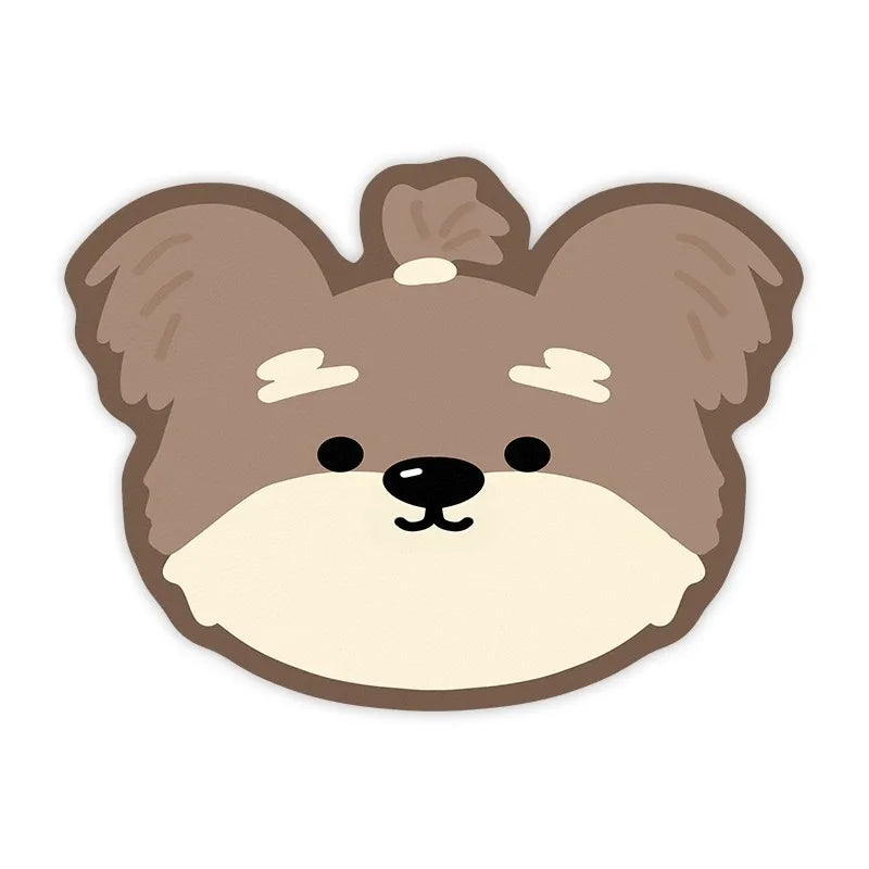 Mantel individual VIKAMA con diseño de mascotas de dibujos animados para gatos y perros, tapete para comederos, alfombra absorbente de aceite y barro de diatomeas para decoración del hogar.
