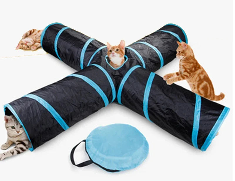 Túnel para gatos con forma de S, divertidos juguetes para gatos, juguetes plegables para gatos, juegos interactivos para conejos, túnel para gatitos, chat para mascotas.