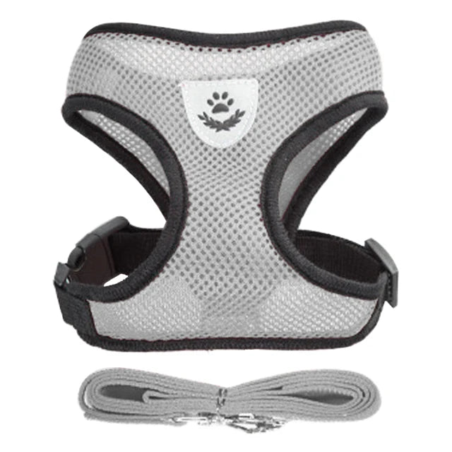 Arnés para gatos, chaleco, correa para pasear, collar para cachorros, collar de poliéster, arnés de malla ajustable para perros, accesorios para mascotas pequeñas y medianas