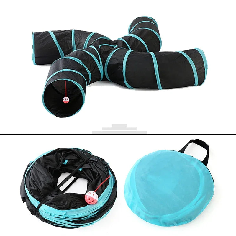 Túnel para gatos con forma de S, divertidos juguetes para gatos, juguetes plegables para gatos, juegos interactivos para conejos, túnel para gatitos, chat para mascotas.