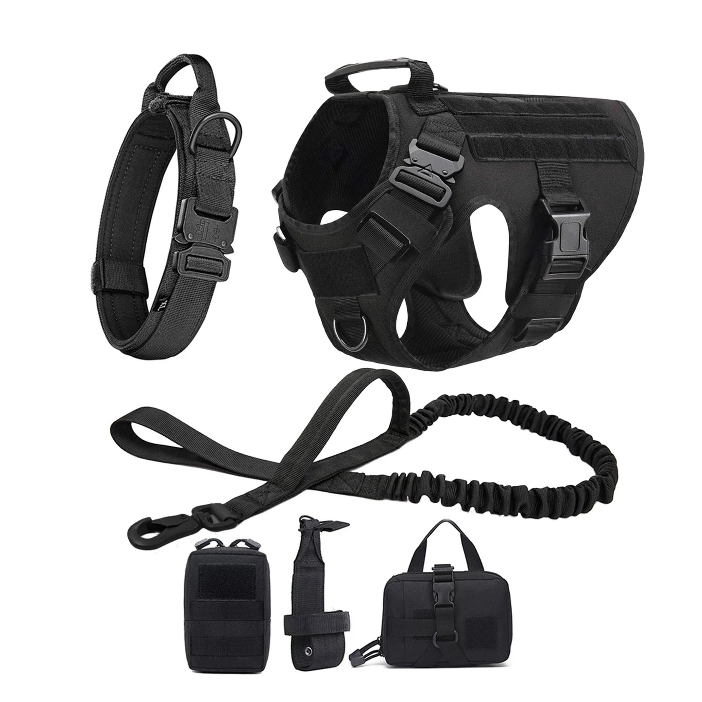 Arnés, collar y correa para perros grandes, bolsas para mascotas, chaleco de entrenamiento para pastor alemán, arneses para perros medianos y grandes, accesorios