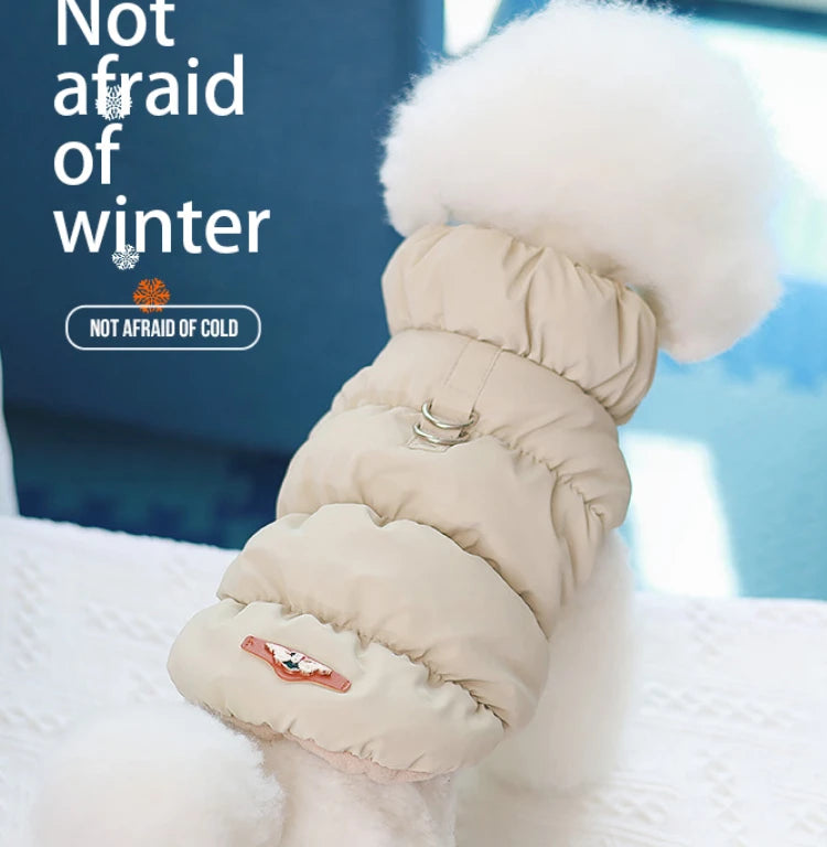 Abrigo de invierno de lujo para perros, chaleco de algodón cálido para mascotas, chaqueta gruesa de diseño para perros con anilla en D. Ropa Para Perro