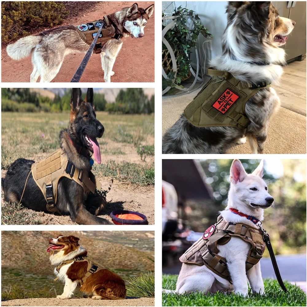 Arnés, collar y correa para perros grandes, bolsas para mascotas, chaleco de entrenamiento para pastor alemán, arneses para perros medianos y grandes, accesorios