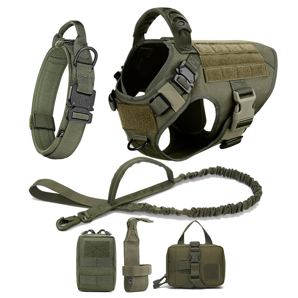 Arnés, collar y correa para perros grandes, bolsas para mascotas, chaleco de entrenamiento para pastor alemán, arneses para perros medianos y grandes, accesorios