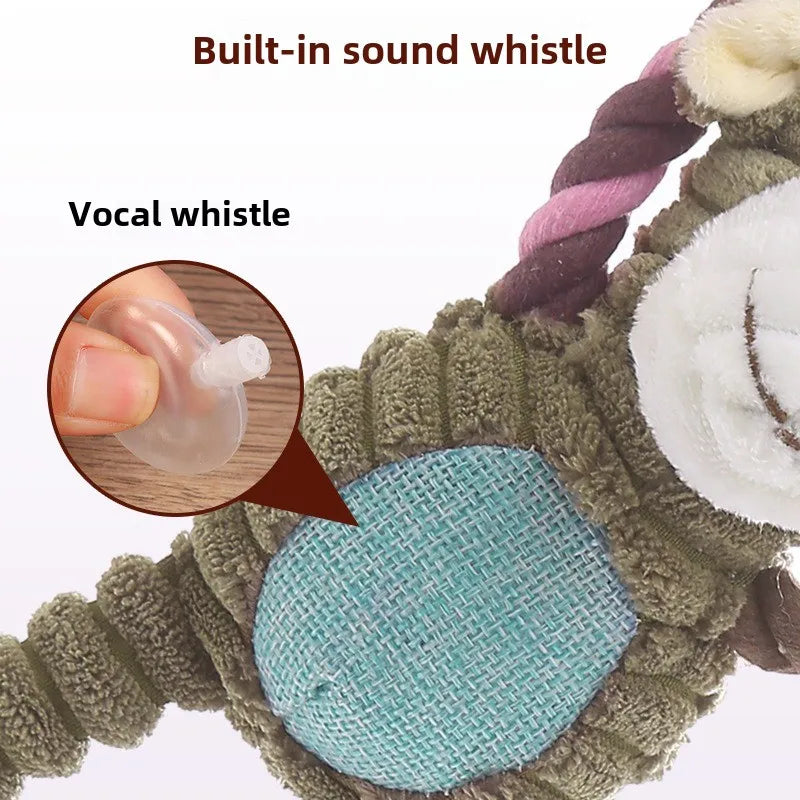 Juguetes de peluche para perros, juguetes de animales con sonido, juguetes masticables con forma de león, elefante y mono para mascotas, juguete interactivo para la limpieza dental, entrenamiento para mascotas, antimordeduras.