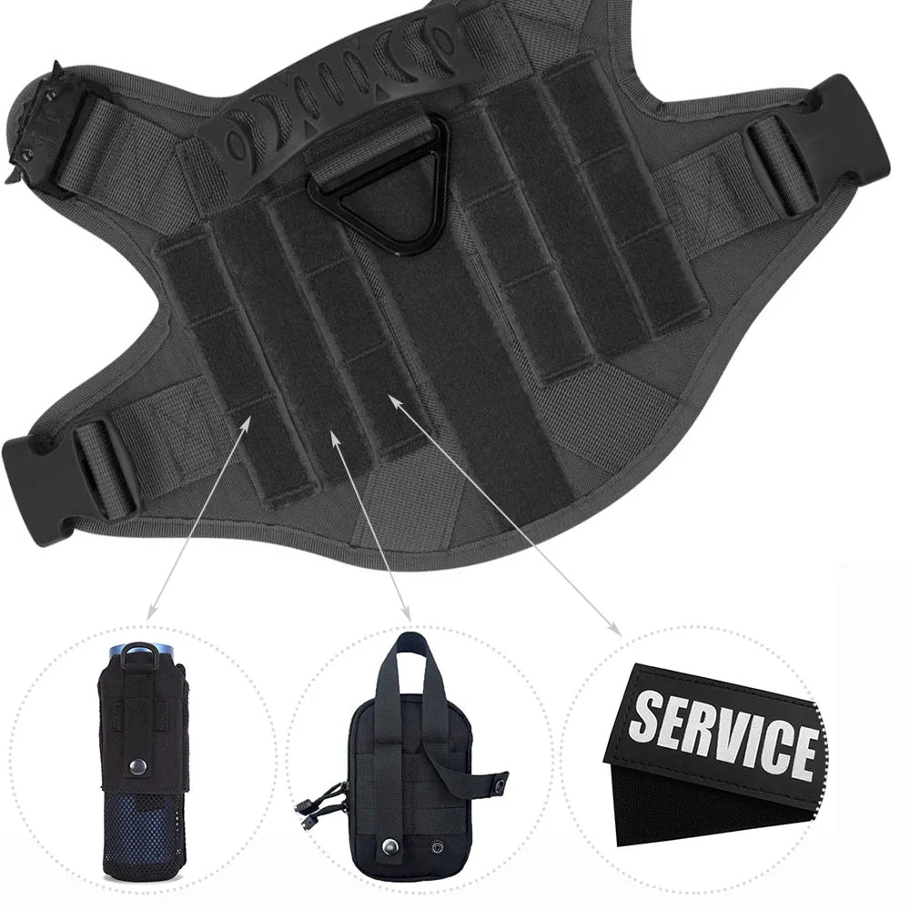 Arnés, collar y correa para perros grandes, bolsas para mascotas, chaleco de entrenamiento para pastor alemán, arneses para perros medianos y grandes, accesorios