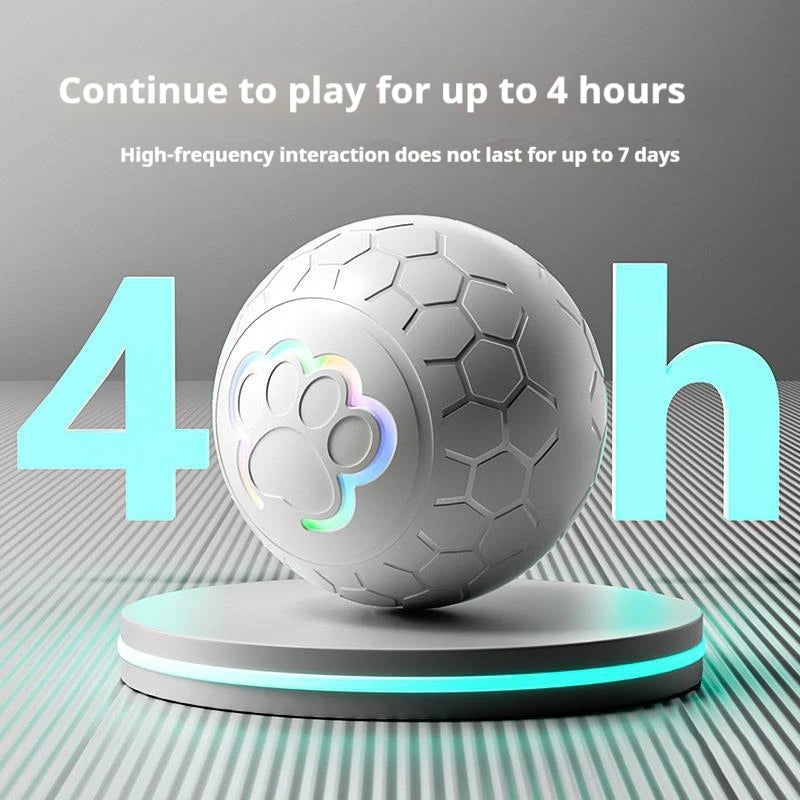 Pelota de juguete interactiva inteligente para perros, pelota de juguete electrónica para mascotas, pelota de juguete USB automática que rebota y rueda con luces RGB para cachorros y gatos.