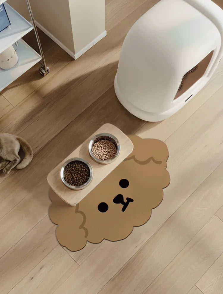 Mantel individual VIKAMA con diseño de mascotas de dibujos animados para gatos y perros, tapete para comederos, alfombra absorbente de aceite y barro de diatomeas para decoración del hogar.
