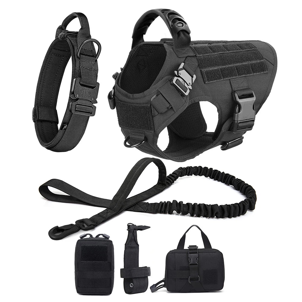 Arnés, collar y correa para perros grandes, bolsas para mascotas, chaleco de entrenamiento para pastor alemán, arneses para perros medianos y grandes, accesorios