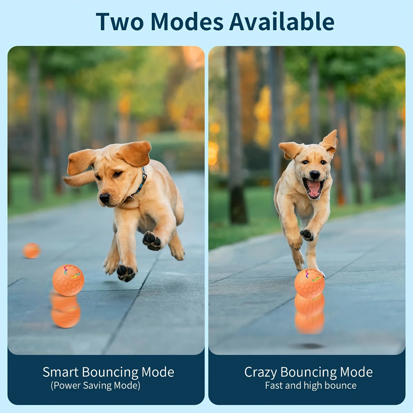 Pelota de juguete interactiva inteligente para perros, pelota de juguete electrónica para mascotas, pelota de juguete USB automática que rebota y rueda con luces RGB para cachorros y gatos.