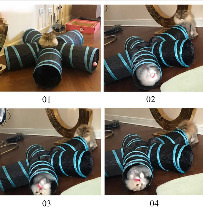 Túnel para gatos con forma de S, divertidos juguetes para gatos, juguetes plegables para gatos, juegos interactivos para conejos, túnel para gatitos, chat para mascotas.