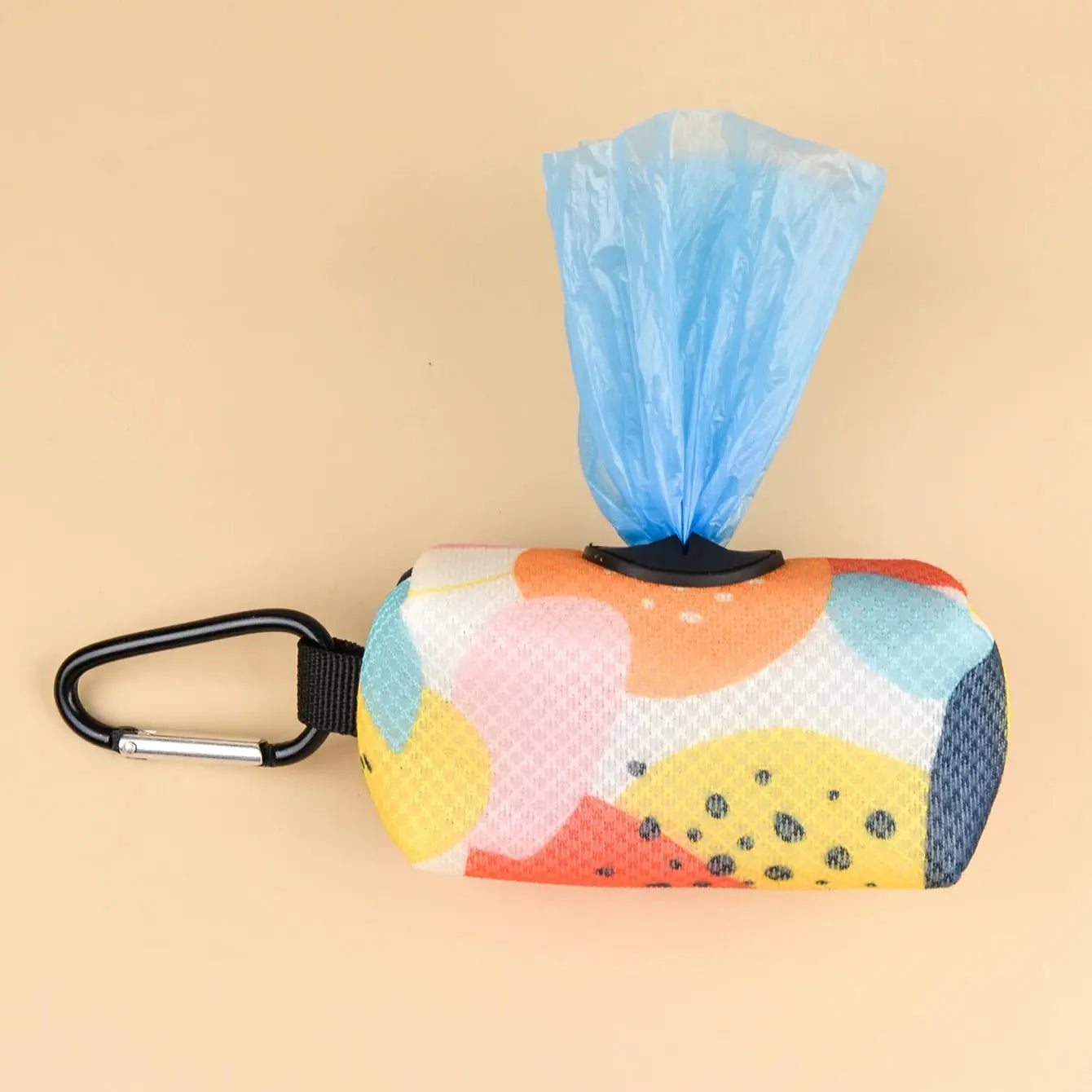 1 dispensador de bolsas para excrementos de perro con diseño colorido y duradero, para sujetar a la correa del perro (sin bolsas ni correa).