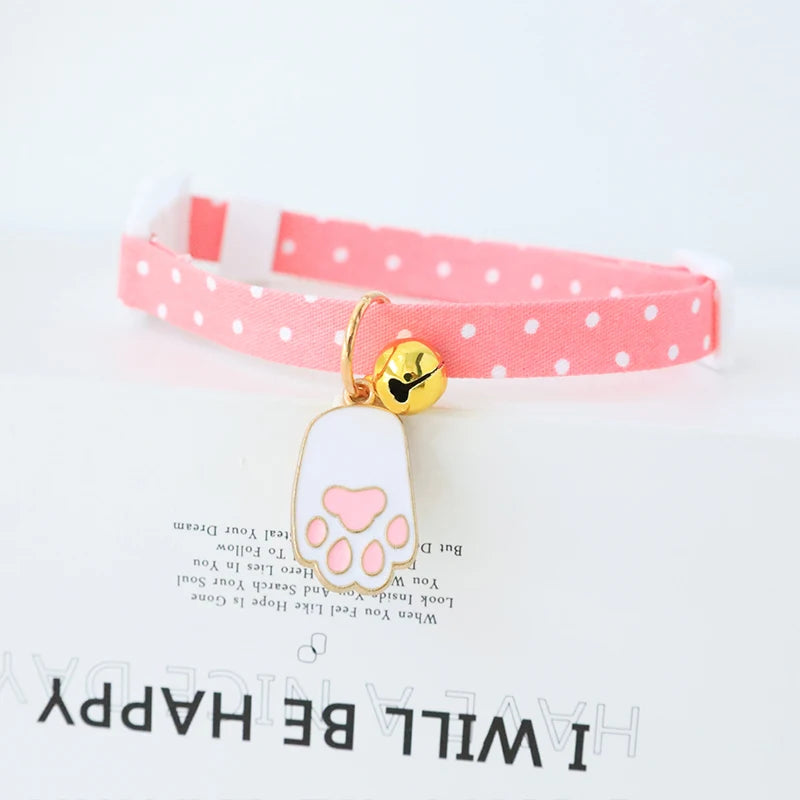 Collar original de primavera para gatos, color caramelo con cascabeles, ajustable, colorido, para gatitos y cachorros. Collares de moda para mascotas Vogue.