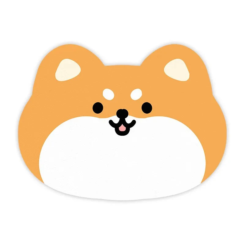 Mantel individual VIKAMA con diseño de mascotas de dibujos animados para gatos y perros, tapete para comederos, alfombra absorbente de aceite y barro de diatomeas para decoración del hogar.