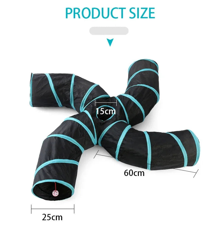 Túnel para gatos con forma de S, divertidos juguetes para gatos, juguetes plegables para gatos, juegos interactivos para conejos, túnel para gatitos, chat para mascotas.